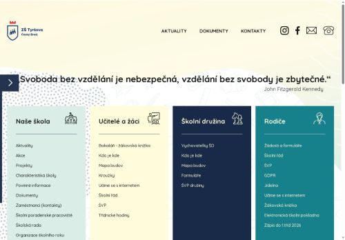Webové stránky Základní škola Český Brod, Tyršova 68, okres Kolín, Český Brod