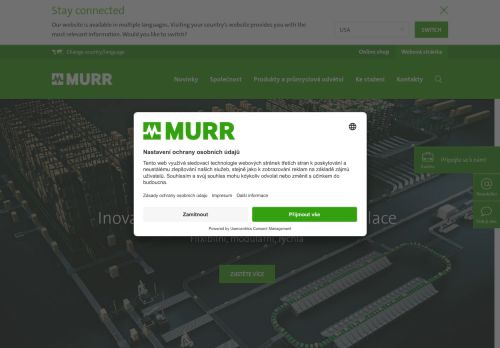 Webové stránky Murr CZ, s.r.o., Stod