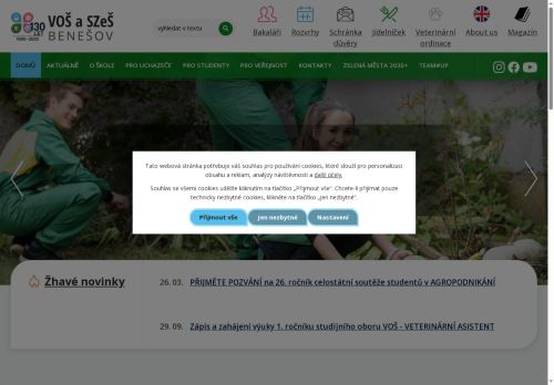 Webové stránky Vyšší odborná škola a Střední zemědělská škola,Benešov,Mendelova 131, Benešov