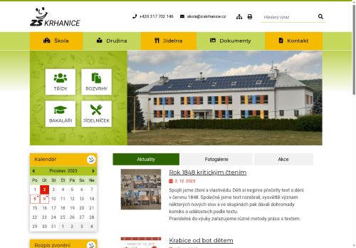 Webové stránky Základní škola Krhanice, okres Benešov, Krhanice