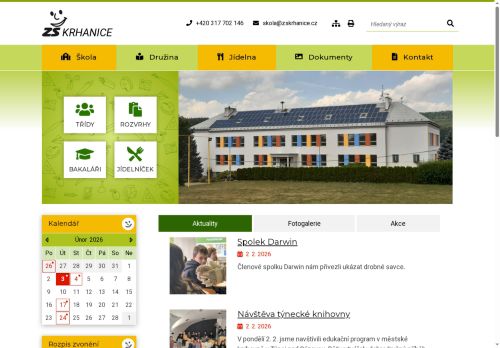 Webové stránky Základní škola Krhanice, okres Benešov, Krhanice