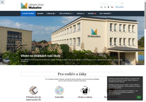 Webové stránky Základní škola Mukařov, Mukařov