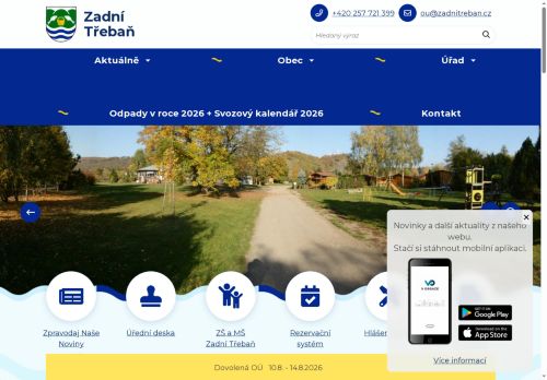 Zobrazit webové stránky Obecní úřad Zadní Třebaň