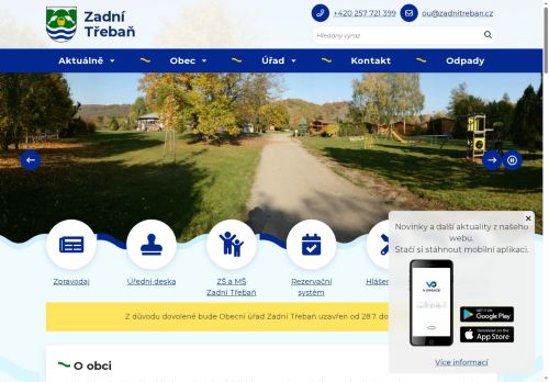 Zobrazit webové stránky Obecní úřad Zadní Třebaň