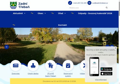 Zobrazit webové stránky Obecní úřad Zadní Třebaň