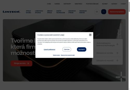 Webové stránky LINTECH, spol. s r.o., Domažlice