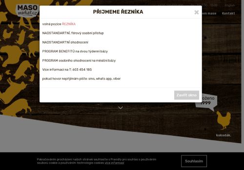 Maso Market Servis s.r.o. nabízí práci na pozici prodavač - prodavačka v obci Týnec nad Sázavou