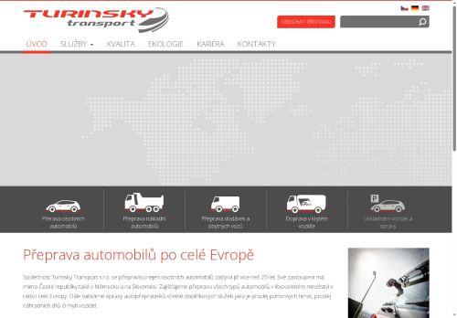 Webové stránky TURINSKY TRANSPORT, s.r.o., Plazy