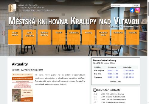 Zobrazit webové stránky Městská knihovna Kralupy nad Vltavou