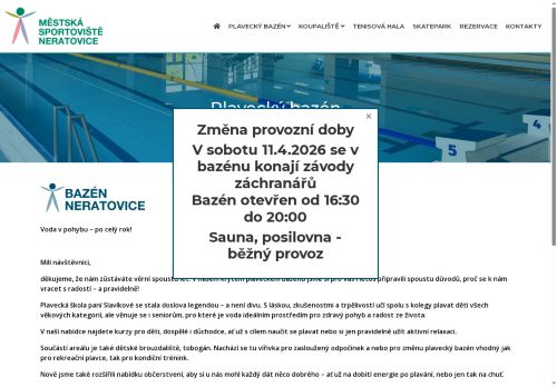 Zobrazit webové stránky Plavecký bazén