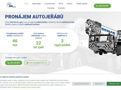 Pronájem autojeřábů