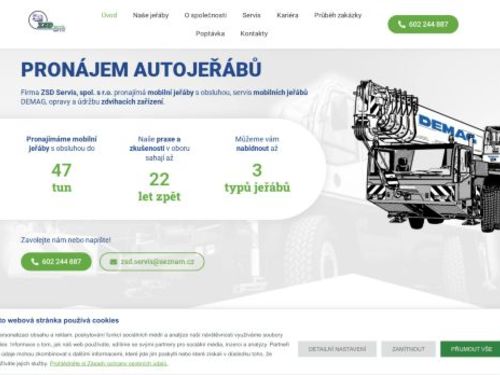 Pronájem autojeřábů