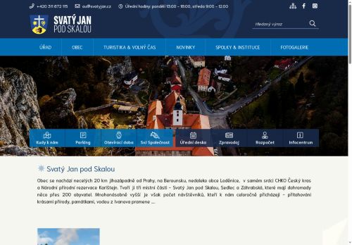 Zobrazit webové stránky Obecní úřad Svatý Jan pod Skalou