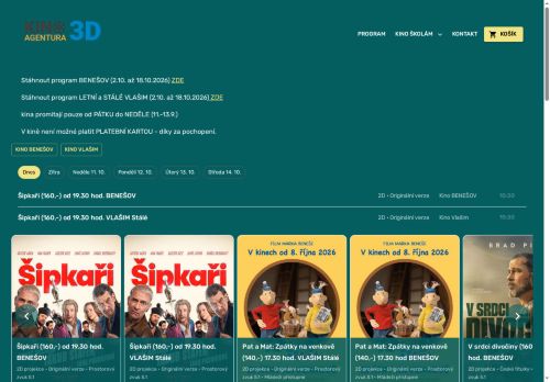Zobrazit webové stránky 3D kino Benešov