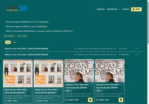 Zobrazit webové stránky 3D kino Benešov