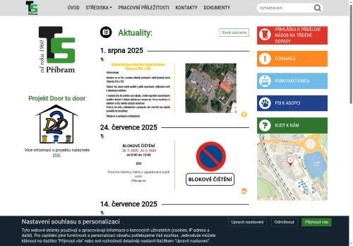 Technické služby města Příbrami, příspěvková organizace nabízí práci na pozici dělník - metař v obci Příbram
