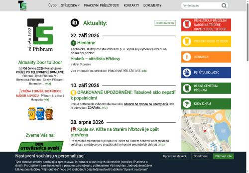Zobrazit webové stránky Technické služby města Příbrami