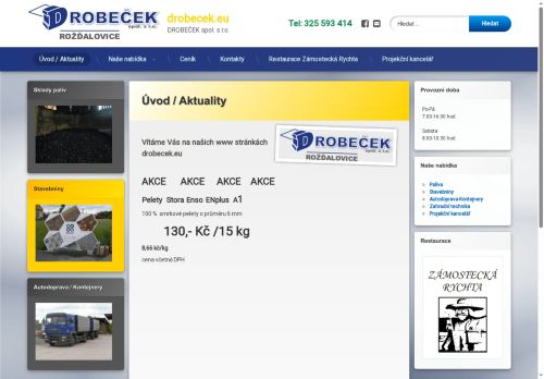 STAVEBNÍ FIRMA DROBEČEK,spol. s r.o. nabízí práci na pozici SERVÍRKA/ČÍŠNÍK v obci Rožďalovice