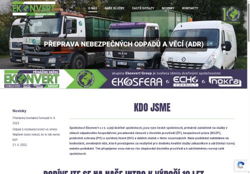 Webové stránky Ekonvert s.r.o., Loděnice