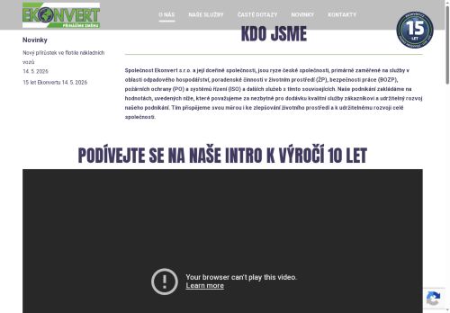 Webové stránky Ekonvert s.r.o., Loděnice