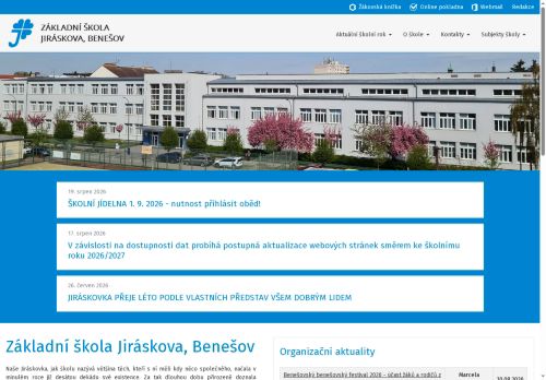 Webové stránky Základní škola Benešov, Jiráskova 888, Benešov