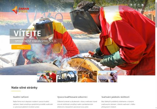 Webové stránky ENRAN STEEL s.r.o., Tlustice