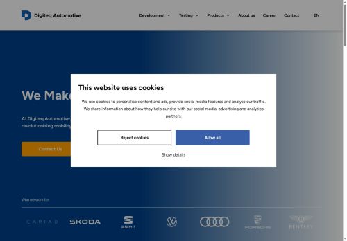 Webové stránky Digiteq Automotive s.r.o., Praha