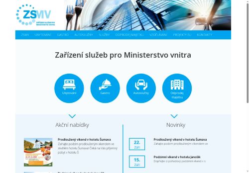 Webové stránky Zařízení služeb pro Ministerstvo vnitra, Bohostice