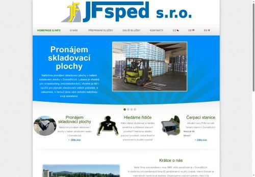 Webové stránky JFSPED, s.r.o., Domažlice