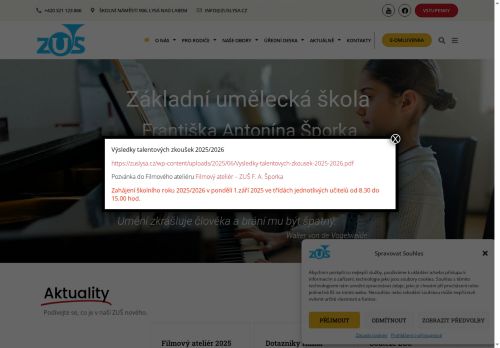 Zobrazit webové stránky Základní umělecká škola F. A. Šporka