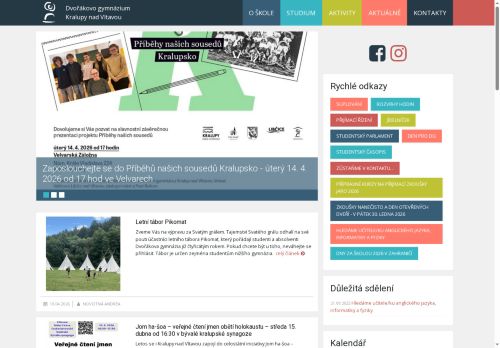 Zobrazit webové stránky Dvořákovo gymnázium a střední odborná škola ekonomická