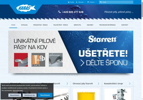 Webové stránky KARAS pily s.r.o., Mýto