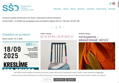 Zobrazit webové stránky Střední škola designu Lysá nad Labem