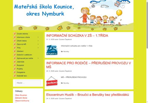 Zobrazit webové stránky Mateřská škola Kounice