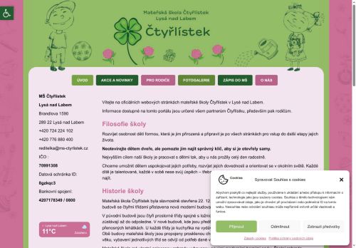 Zobrazit webové stránky Mateřská škola Čtyřlístek