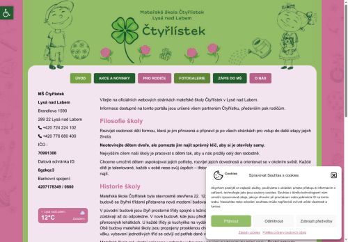 Zobrazit webové stránky Mateřská škola Čtyřlístek