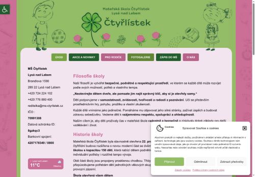 Zobrazit webové stránky Mateřská škola Čtyřlístek