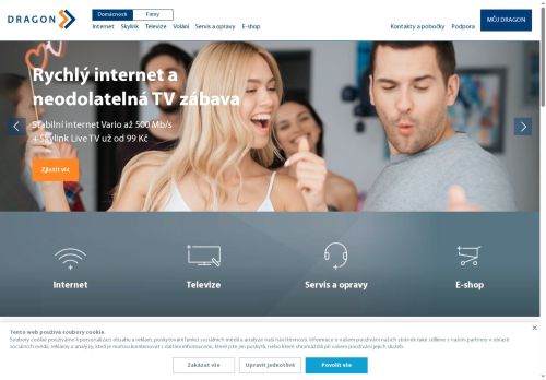 Webové stránky Dragon Internet a.s., Kosmonosy