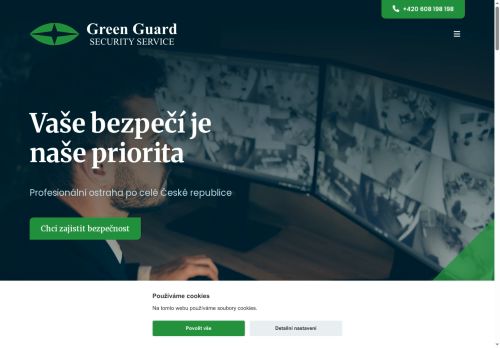 Webové stránky Green Guard SE, Postřižín
