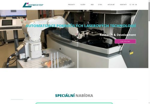 HOFMEISTER s.r.o. nabízí práci na pozici Operátor CNC stroje v obci Plzeň