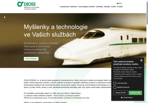 Webové stránky DIOSS NÝŘANY a.s., Přehýšov