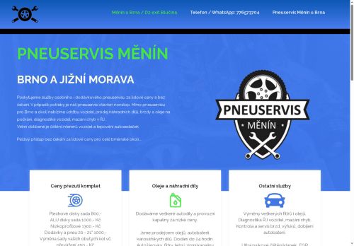 Zobrazit webové stránky Pneuservis Měnín u Brna
