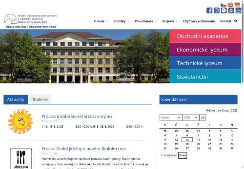 Střední průmyslová škola stavební a Obchodní akademie, Kladno, Cyrila Boudy 2954 nabízí práci na pozici Hlavní účetní v obci Kladno