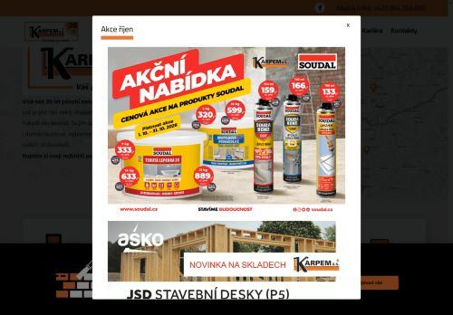 Webové stránky KARPEM a.s., Přeštice
