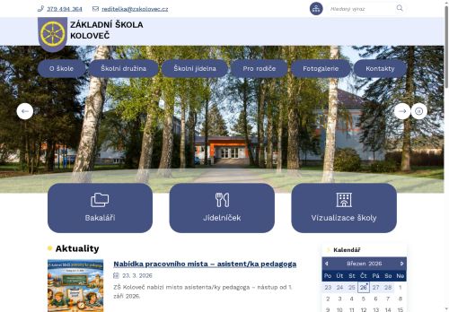 Webové stránky Základní škola Koloveč, okres Domažlice, příspěvková organizace, Koloveč