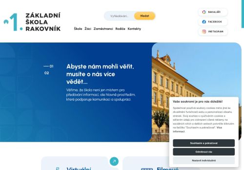 Zobrazit webové stránky 1. základní škola, Rakovník, Martinovského 153