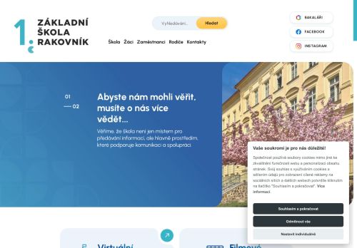 Zobrazit webové stránky 1. základní škola, Rakovník, Martinovského 153