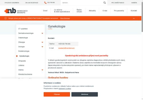 Zobrazit webové stránky Gynekologie Nemocnice Brandýs nad Labem