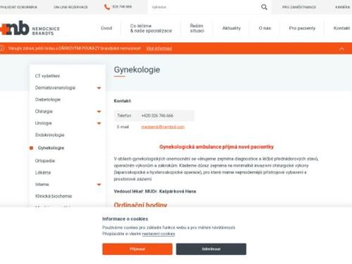 Gynekologie Nemocnice Brandýs nad Labem