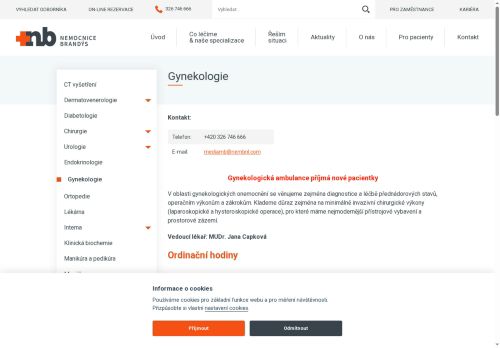 Zobrazit webové stránky Gynekologie Nemocnice Brandýs nad Labem